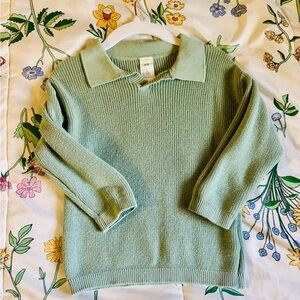 H&M baby seafoam collard sweater 12/18